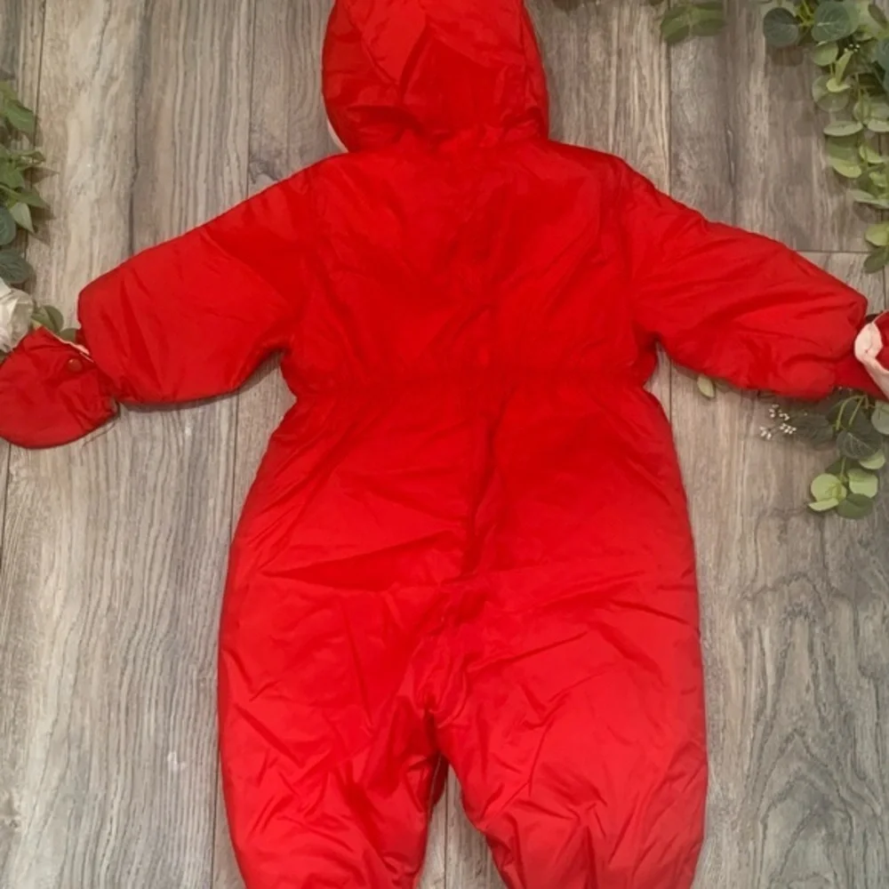 Vintage‎ Sears  0-24 Month Red  Infant Snowsuit Bunny Rabbit Made In Hong Kong